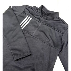 Adidas 3 Stripe 1/4 Zip Pullover‎ Mens Medium Black Stand Up Collar